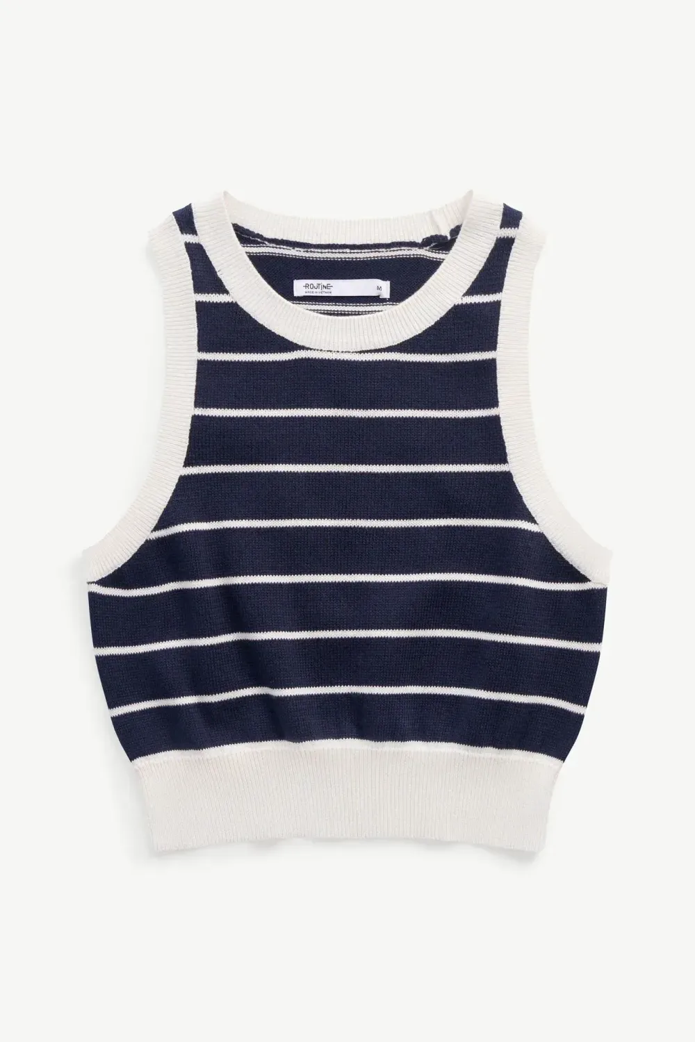 Áo dệt kim nữ sát nách. Fitted cropped