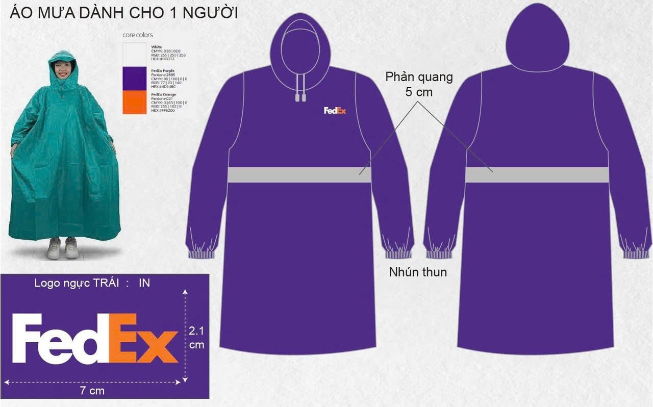 Áo Mưa Bít Vải Dù Có Phản Quang In Logo
