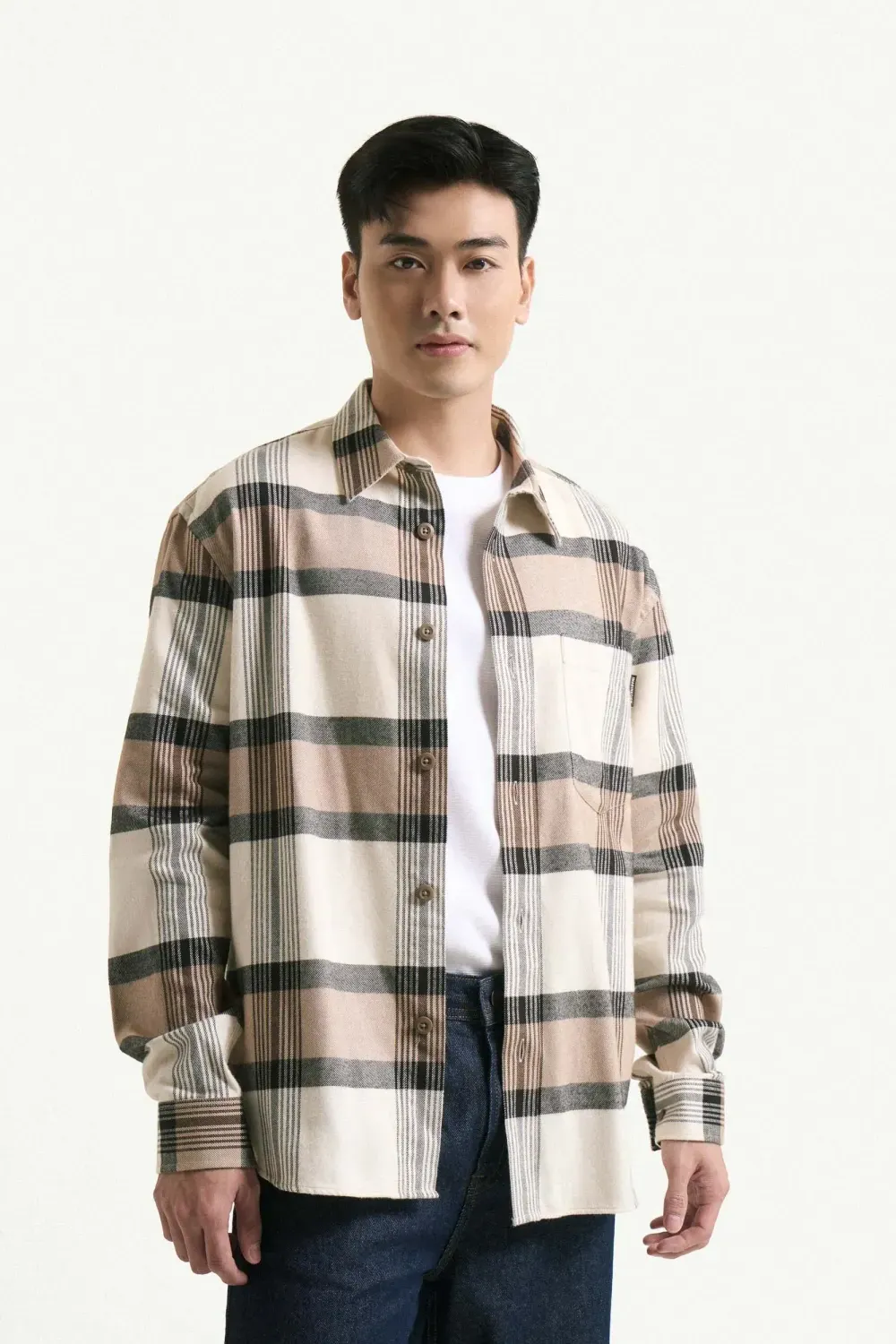 Áo sơ mi nam dài tay flannel. Loose