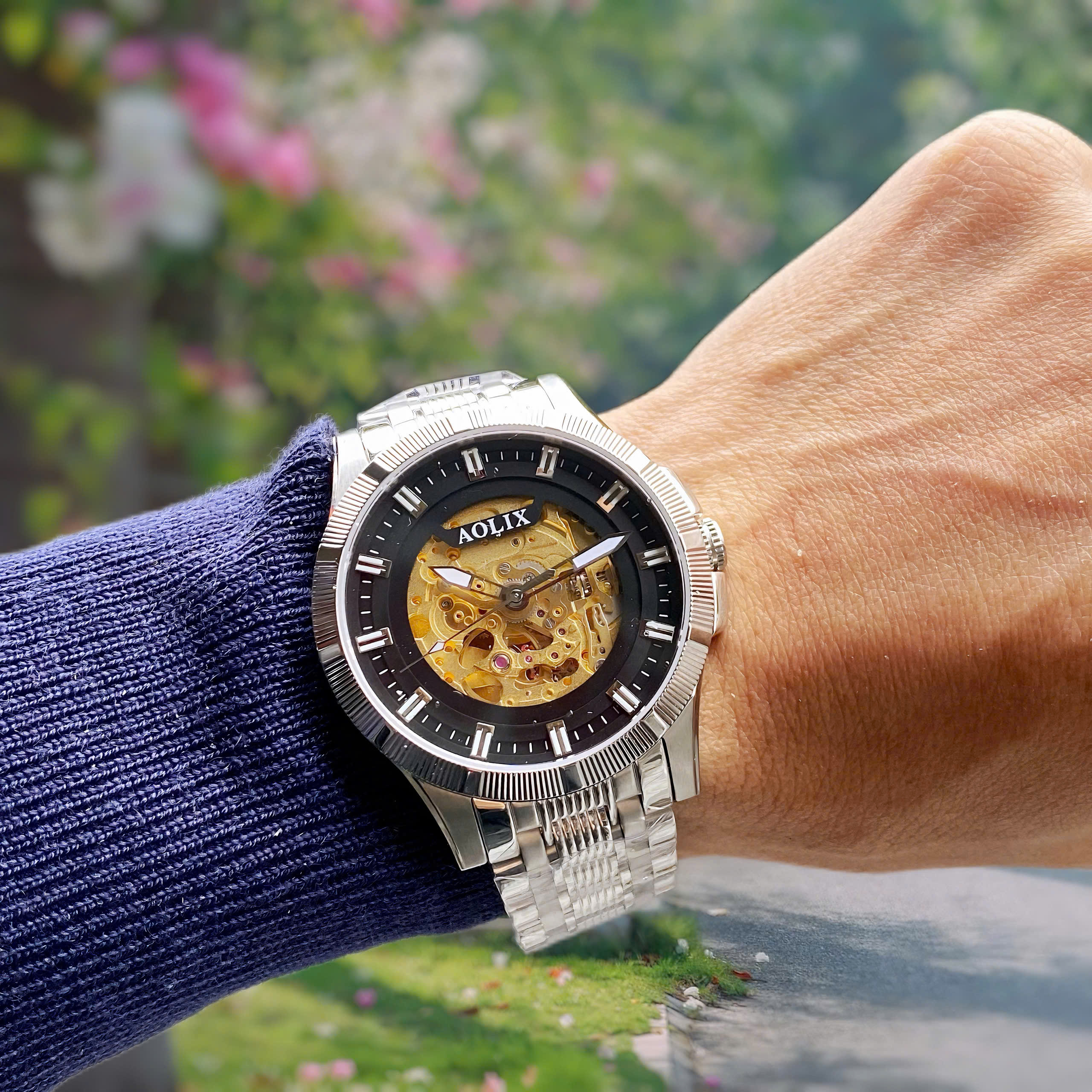 Đồng Hồ Nam Automatic Skeleton Aolix AL3053M – Tôn vinh vẻ đẹp cơ khí tinh xảo và phong cách nam tính