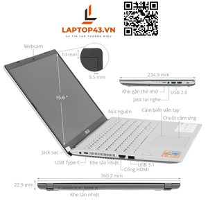 Asus Vivobook X509JA-EJ480T i3 1005G1 Ram 4G SSD 256G 15.6 FHD, Intel UHD