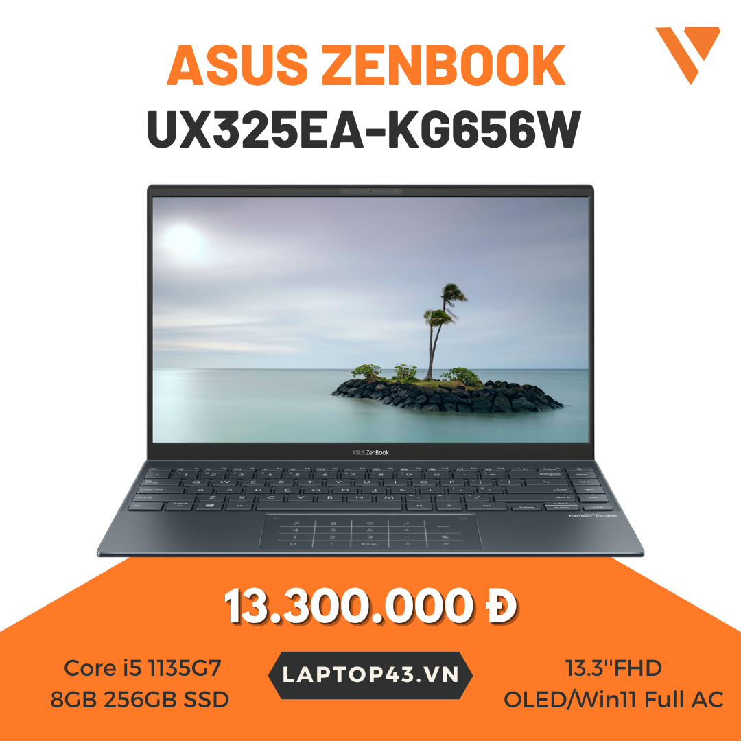 Asus Zenbook UX325EA-KG656W i5 1135G7/8GB/256GB SSD/13.3''FHD OLED/Win11 Full AC BH Chính Hãng
