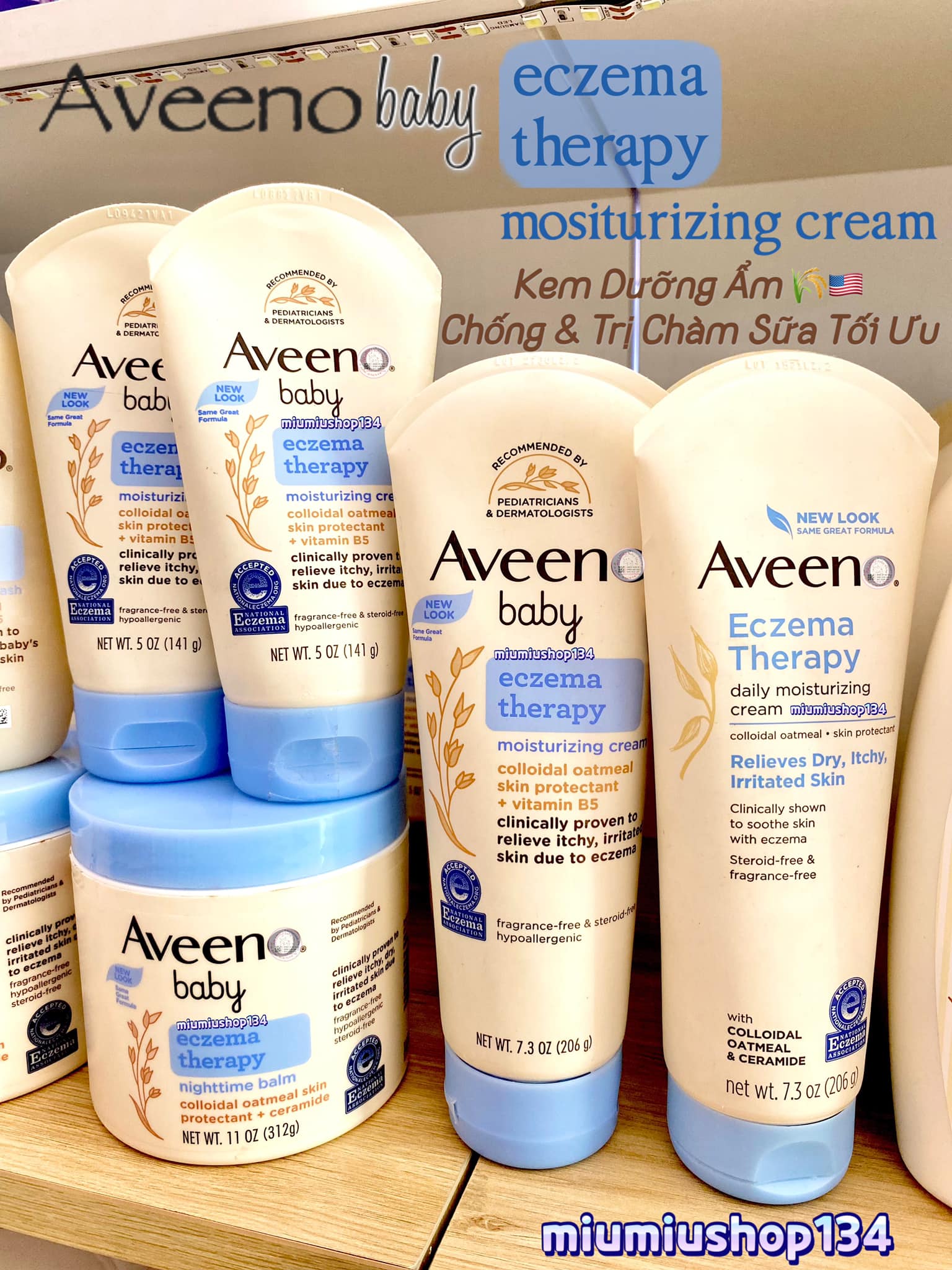 AVEENO BABY ECZEMA THERAPY MOISTURIZING CREAM - Tuýp nhỏ : 206gr 🇺🇸 - Kem Dưỡng Ẩm Trị Chàm Sữa