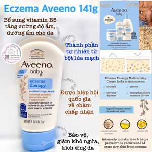 AVEENO BABY ECZEMA THERAPY MOISTURIZING CREAM - Tuýp nhỏ : 141gr 🇺🇸 - Kem Dưỡng Ẩm Trị Chàm Sữa
