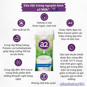 Sữa tươi A2 nguyên kem 🥛 - 🇦🇺 24 hộp/thùng