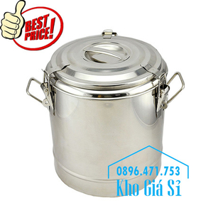 Thùng inox 2 lớp cách nhiệt có nắp đậy kín dung tích 80 lít đựng thực phẩm