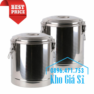 Thùng inox ủ nhiệt nóng, lạnh 20 lít không vòi - Thùng inox giữ lạnh trà sữa