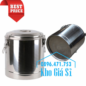 Thùng inox ủ nhiệt nóng, lạnh 20 lít không vòi - Thùng inox giữ lạnh trà sữa
