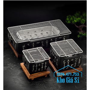 Bếp nướng size vuông lớn có khay chống dính, bếp nướng BBQ tại bàn dành cho quán ăn sang trọng kiểu Nhật