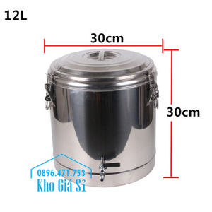 Bình inox ủ nhiệt 10 lít có vòi giữ lạnh trà sữa, nước trái cây