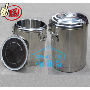 Thùng, Nồi inox bảo ôn 2 lớp cách nhiệt dung tích 70 lít đựng suất ăn công nghiệp cho công nhân