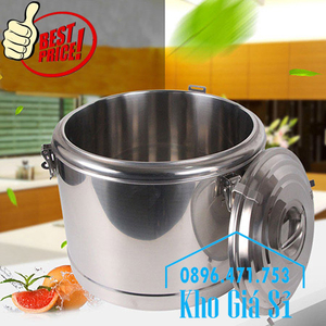 Thùng inox ủ nhiệt nóng, lạnh 20 lít không vòi - Thùng inox giữ lạnh trà sữa