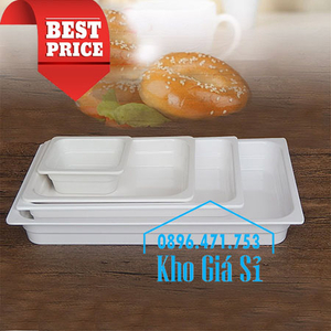 Khay melamine chữ nhật 1/1 cao 4cm trưng bày thức ăn siêu thị