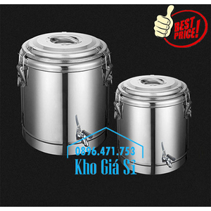 Thùng inox cách nhiệt 40 lít - 1 vòi có nắp đậy kín đựng nước uống