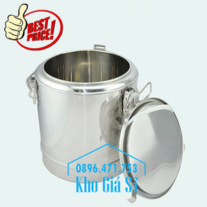Thùng inox 2 lớp cách nhiệt có nắp đậy kín dung tích 80 lít đựng thực phẩm