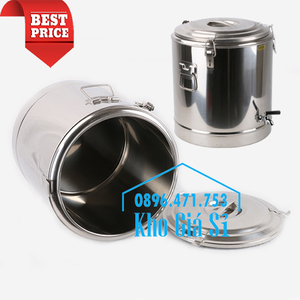 Thùng inox bảo ôn, giữ nhiệt 50L - 1 vòi đựng nước uống cho công nhân