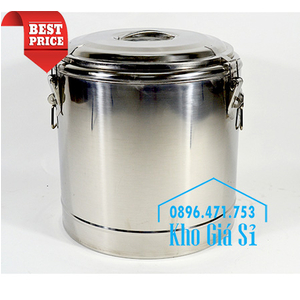 Thùng inox cách nhiệt 40 lít giữ nóng nước phở, cơm, cháo, canh soup