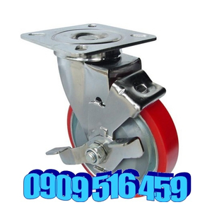 Bánh xe đẩy pu di động có khóa