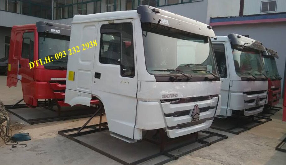 Bán cabin xe ben 3 chân 4 chân Howo đầu kéo mooc ben cabin Howo HW76 giá tốt nhất