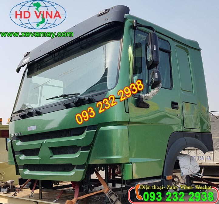 Bán cabin xe ben 4 chân Howo đời mới, kính điện, ghế hơi, giá tốt nhất