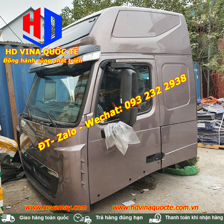 bán cabin xe đầu kéo Sitrak 440 màu nâu cafe