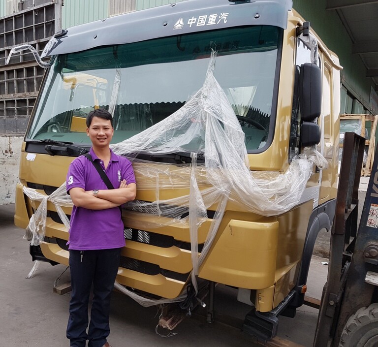 Bán cabin xe trộn bê tông Howo, Cabin xe ben Howo màu vàng cát giá tốt nhất