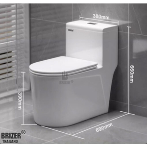 Bồn Cầu Một Khối BRIZER Công Nghệ Xã Xoáy Super Vortex BZ8911