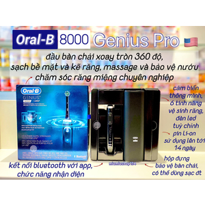 Bàn chải đánh răng điện Oral-B Genius Pro 8000 Bluetooth của Mỹ