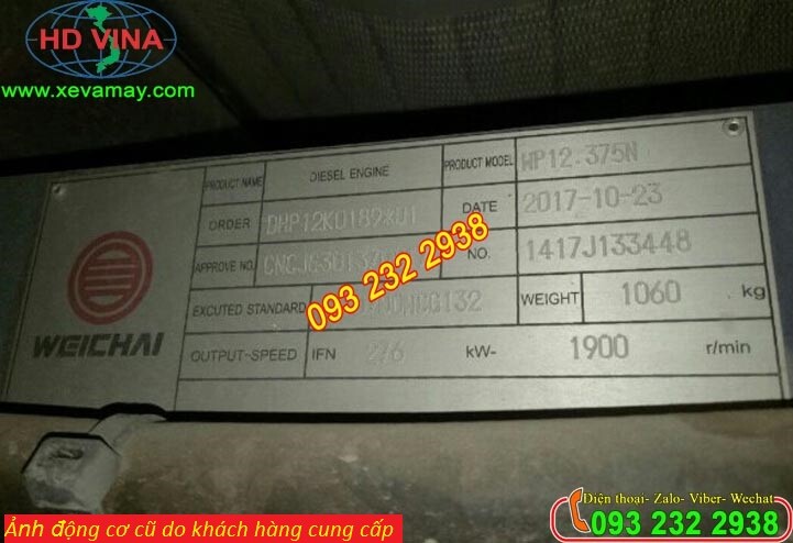 Bán động cơ xe khách Weichai