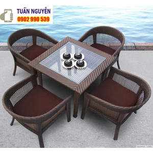 Bộ bàn ghế cafe gỗ mây