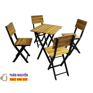 Bộ bàn ghế cafe gỗ