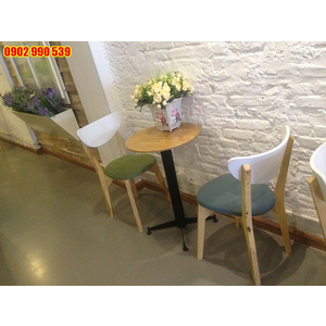 Bàn ghế cafe gỗ sồi