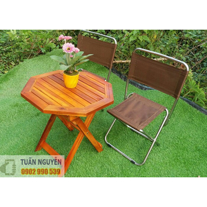 Bàn ghế cafe bằng gỗ