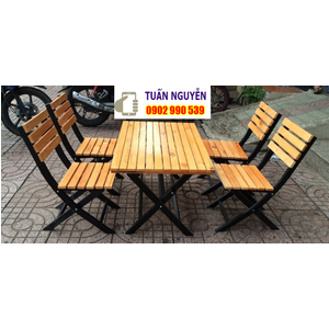 Bàn ghế gỗ xếp