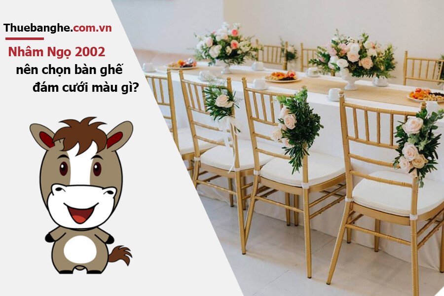 Tuổi Nhâm Ngọ 2002 nên thuê bàn ghế đám cưới màu gì: Nam mạng + Nữ mạng