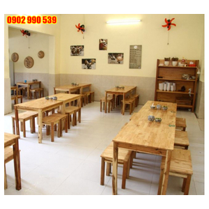 Bàn ghế quán ăn gỗ