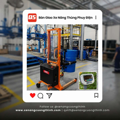 Bàn Giao Xe Nâng Phuy Điện - Gia Công Cân Điện Tử Tại TPHCM