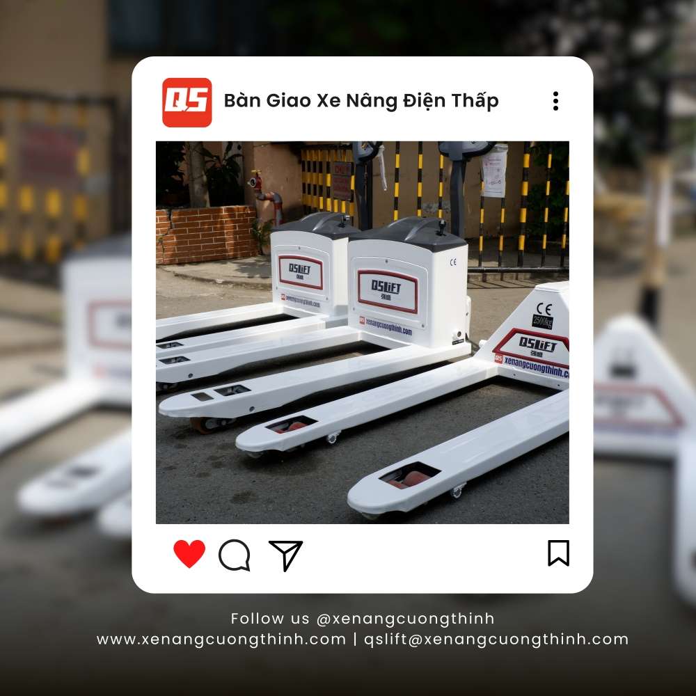Bàn Giao Xe nâng Tay Điện Thấp 1500Kg tại Bình Dương