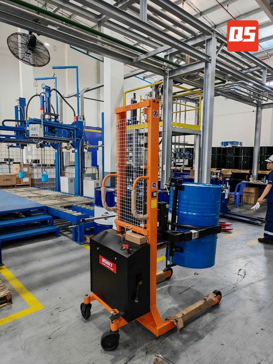 Bàn Giao Xe Nâng Thùng Phuy Điện Có Gắn Cân Điện Tử | Xe Nâng Cường Thịnh