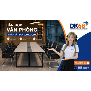 Bàn Họp ,Chân Sắt Trắng /Đen 2,4mX 1,2m-BHDK01