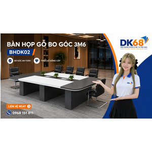 Bàn Họp Gỗ Bo Góc 3m6 -BHDK02