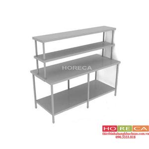 BÀN INOX 2 TẦNG CÓ KỆ TRÊN B-12