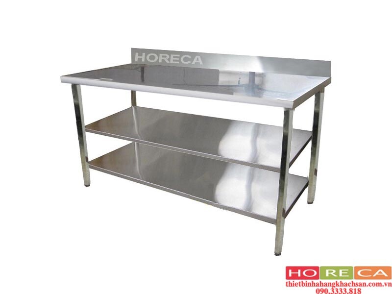 BÀN INOX 3 TẦNG CÓ GÁY B-16