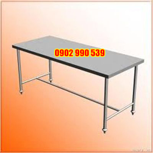 Bàn inox chữ nhật chân cố định 0.6x1.4m