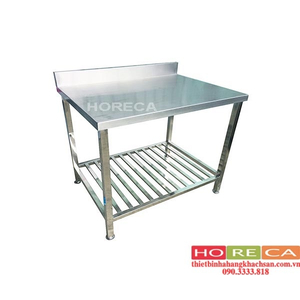 BÀN INOX CÓ KỆ SONG DƯỚI B-15