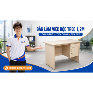 Bàn làm việc ,hộc treo , 1,2m