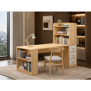 Bàn làm việc kèm giá sách tại nhà – BLVDK06