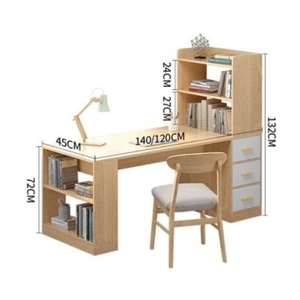 Bàn làm việc kèm giá sách tại nhà – BLVDK06