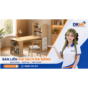 Bàn làm việc kèm giá sách tại nhà – BLVDK06