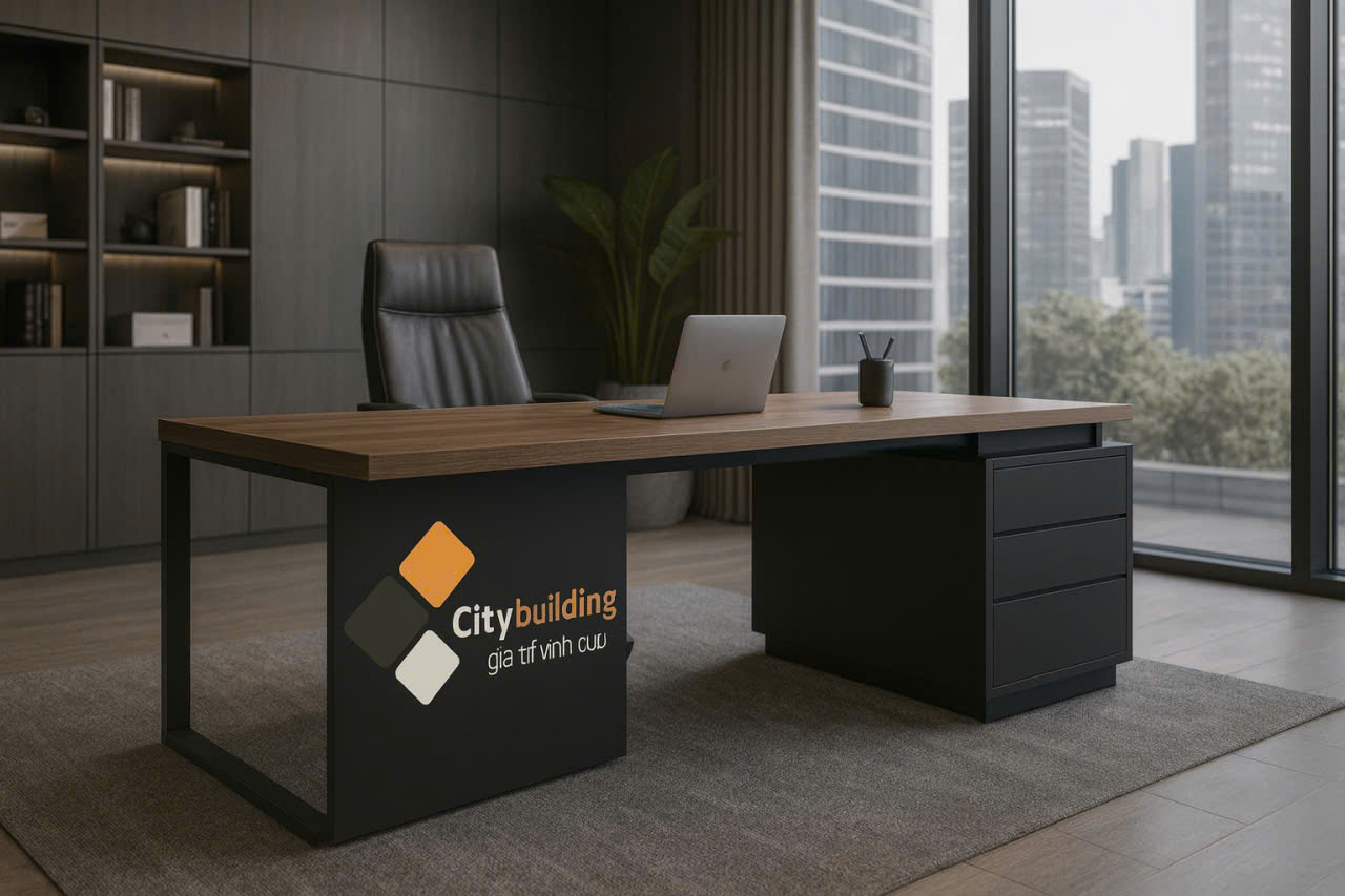 💎 Bàn làm việc văn phòng theo yêu cầu Citybuilding – Thiết kế hiện đại, vật liệu cao cấp, sản xuất theo kích thước riêng, phù hợp văn phòng doanh nghiệp – CEO – giám đốc.